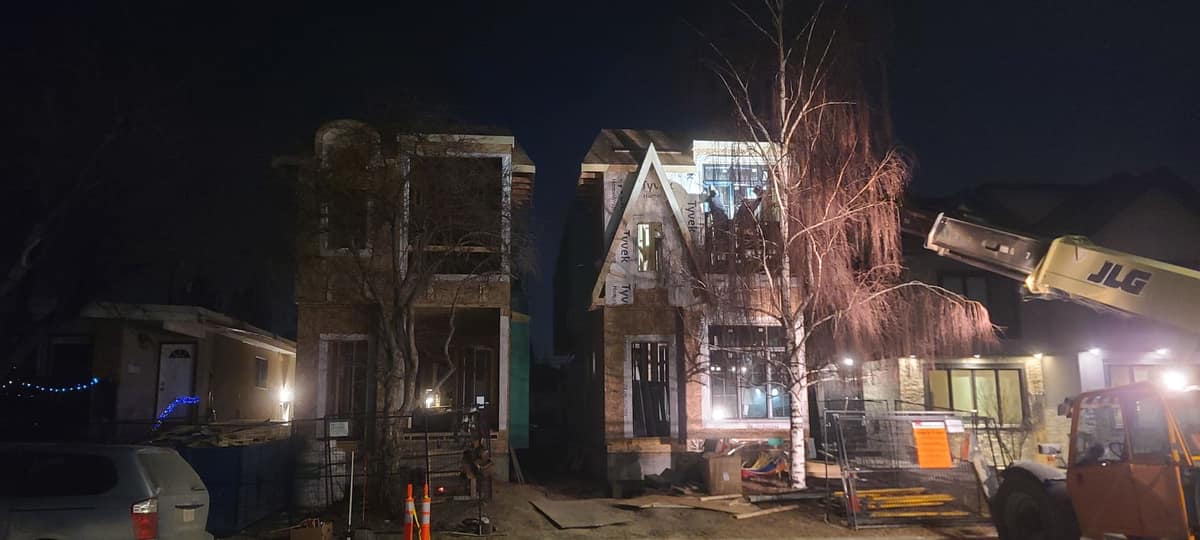 Custom home framing in Calgary