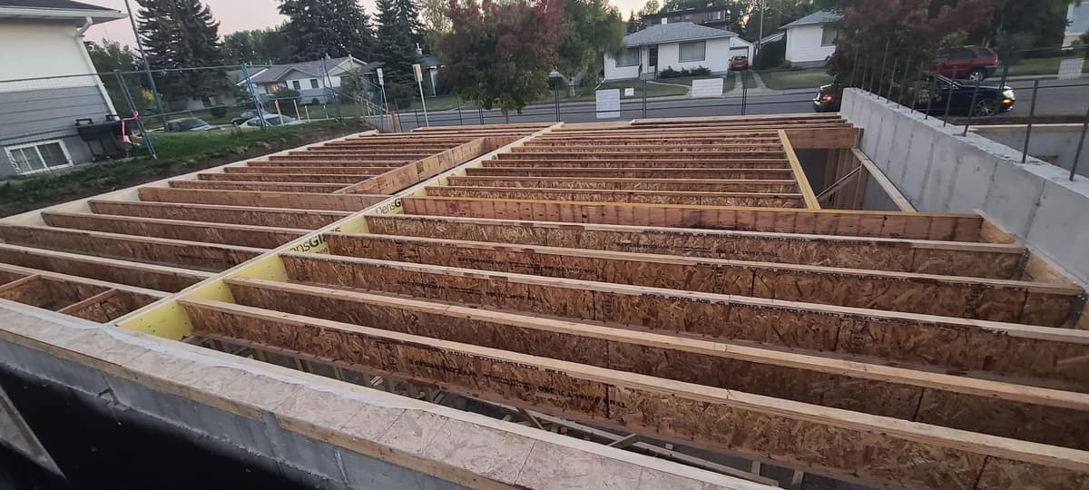 Basement framing in a Calgary home