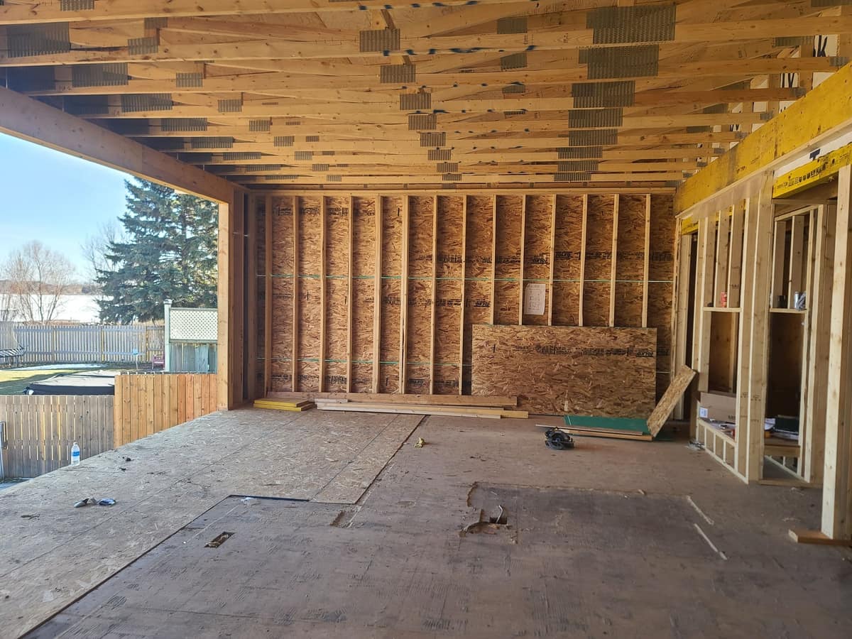 Commercial wood framing project in Calgary by Hysi Framing