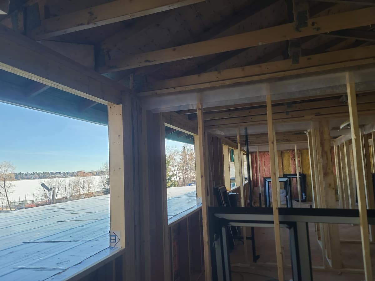 Residential wood framing on a Calgary new build by Hysi Framing